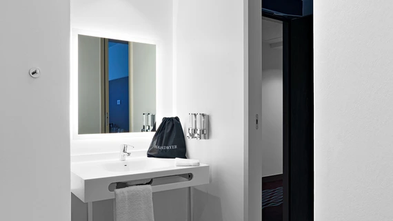 large walk-in shower in the bathroom at OSKO Hotel Toulouse-Blagnac